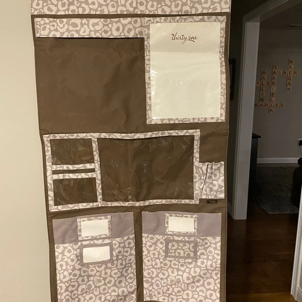 Thirtyone Bags Hanging Office Organizer with Plaid Design